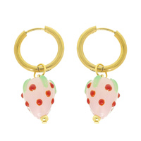STRAWBERRY HUGGIE HOOP EARRINGS